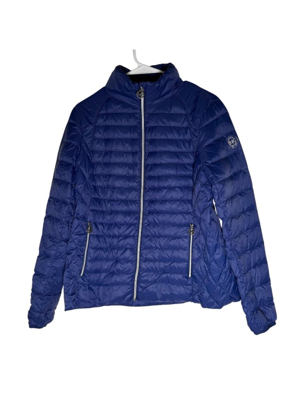 Michael Kors Packable Down Fill Puffer Jacket Navy Blue Size Large